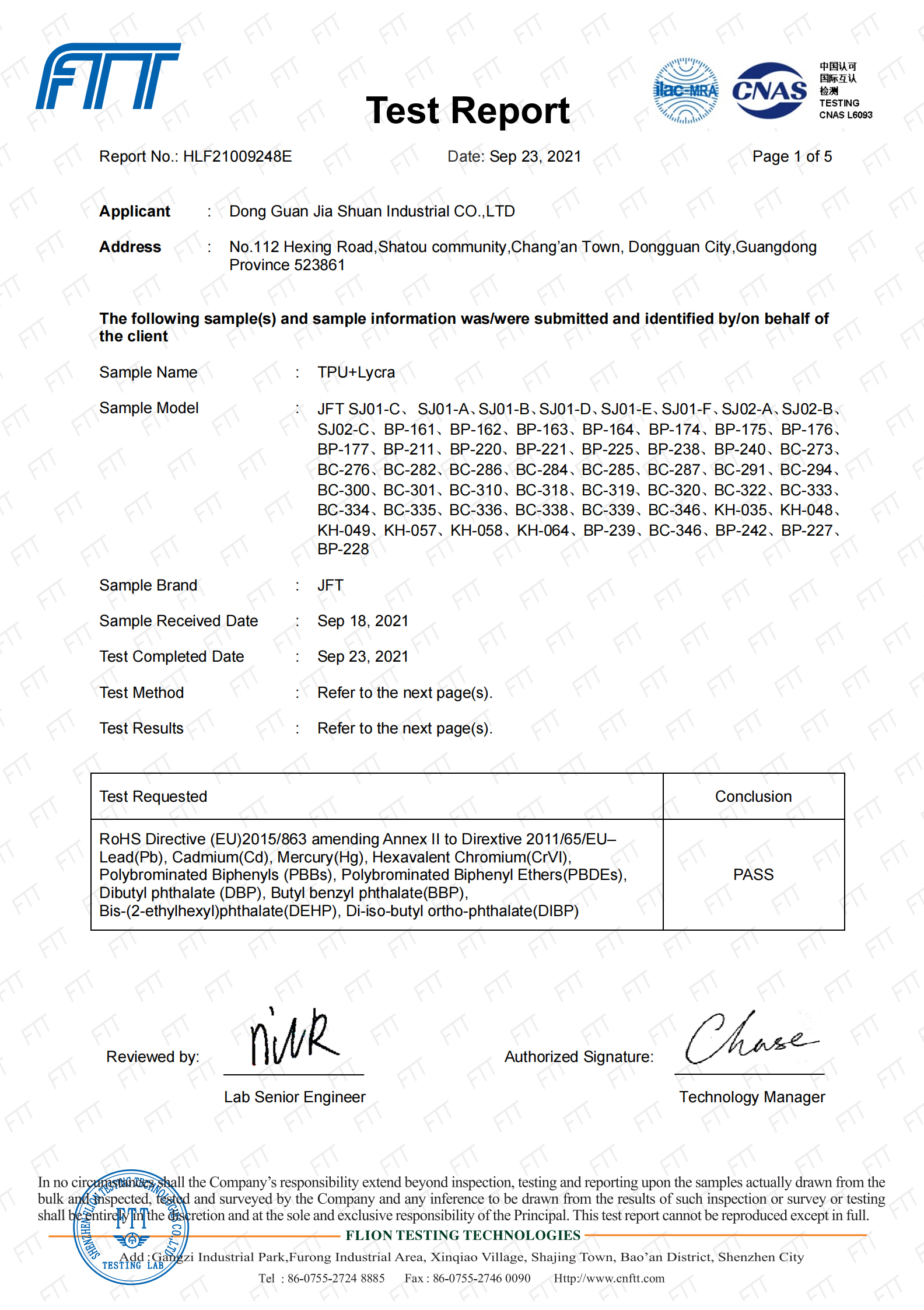 RoHS Test Report